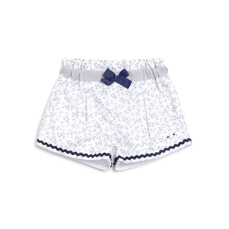 Girls Grey Printed Short Woven Trousers image number null